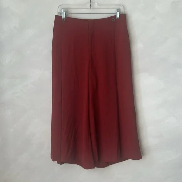 Anthropologie The Essential Culotte in Copper red burgundy Size 4 medium - Picture 3 of 9